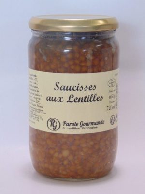 Saucisses aux Lentilles – 72cl – 670g