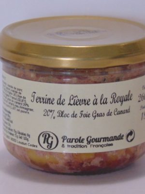Terrine de Lièvre à la Royale (20% bloc de foie gras de canard)