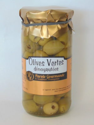Olives vertes dénoyautées – 37cl