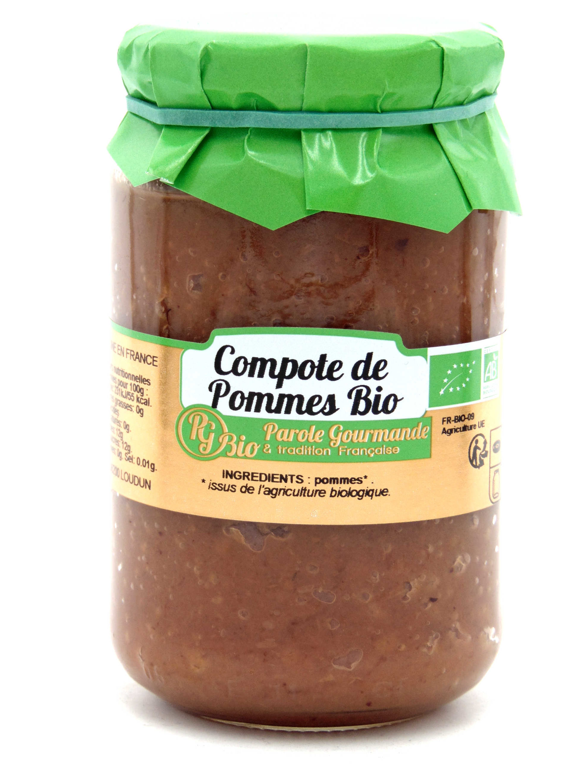 Compote de pommes Bio - 37cl - Parole gourmande