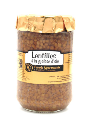 Lentilles cuisinées à la graisse d’oie – 72cl